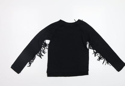 H&M Girls Black   Pullover Sweatshirt Size 8-9 Years