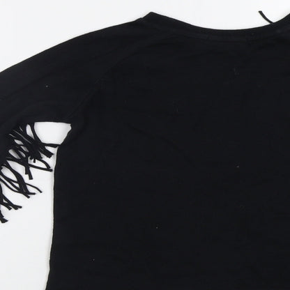 H&M Girls Black   Pullover Sweatshirt Size 8-9 Years