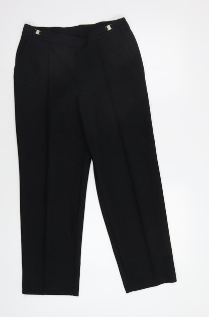 M&S Womens Black Striped  Trousers  Size 10 L26 in