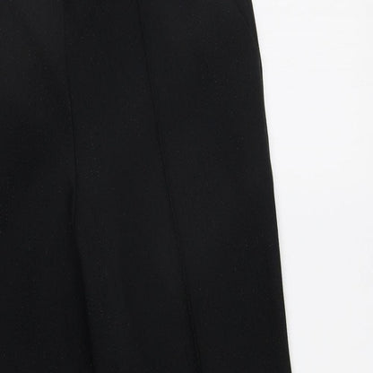 M&S Womens Black Striped  Trousers  Size 10 L26 in