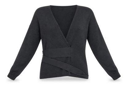 Front view of In the Style women’s grey jumper, size UK 10