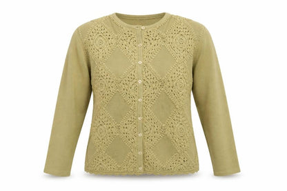 Womens UK Size M Donna Lewis Beige Cardigan Jumper