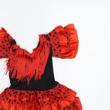 Preworn Girls Red Polka Dot  Ball Gown  Size 2 Years