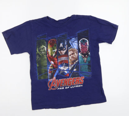 Disney Boys Blue   Basic T-Shirt Size 7-8 Years  - Avengers
