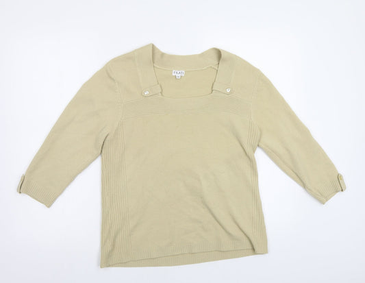 Womens UK Size XL Filati Beige Pullover Jumper