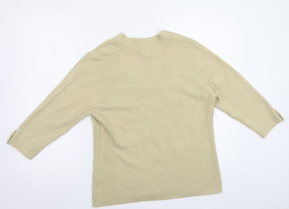 Womens UK Size XL Filati Beige Pullover Jumper