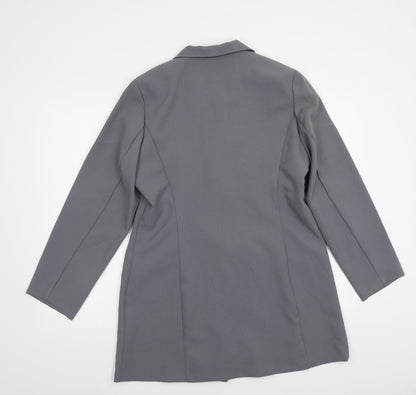 Ivory Womens Grey   Overcoat Blazer Size 14