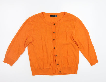 Primark Womens Orange   Cardigan Jumper