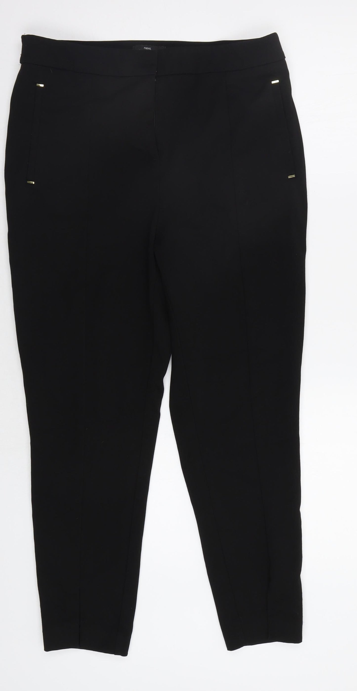 Womens UK Size 14 NEXT Regular Fit Dress Pants Black Trousers