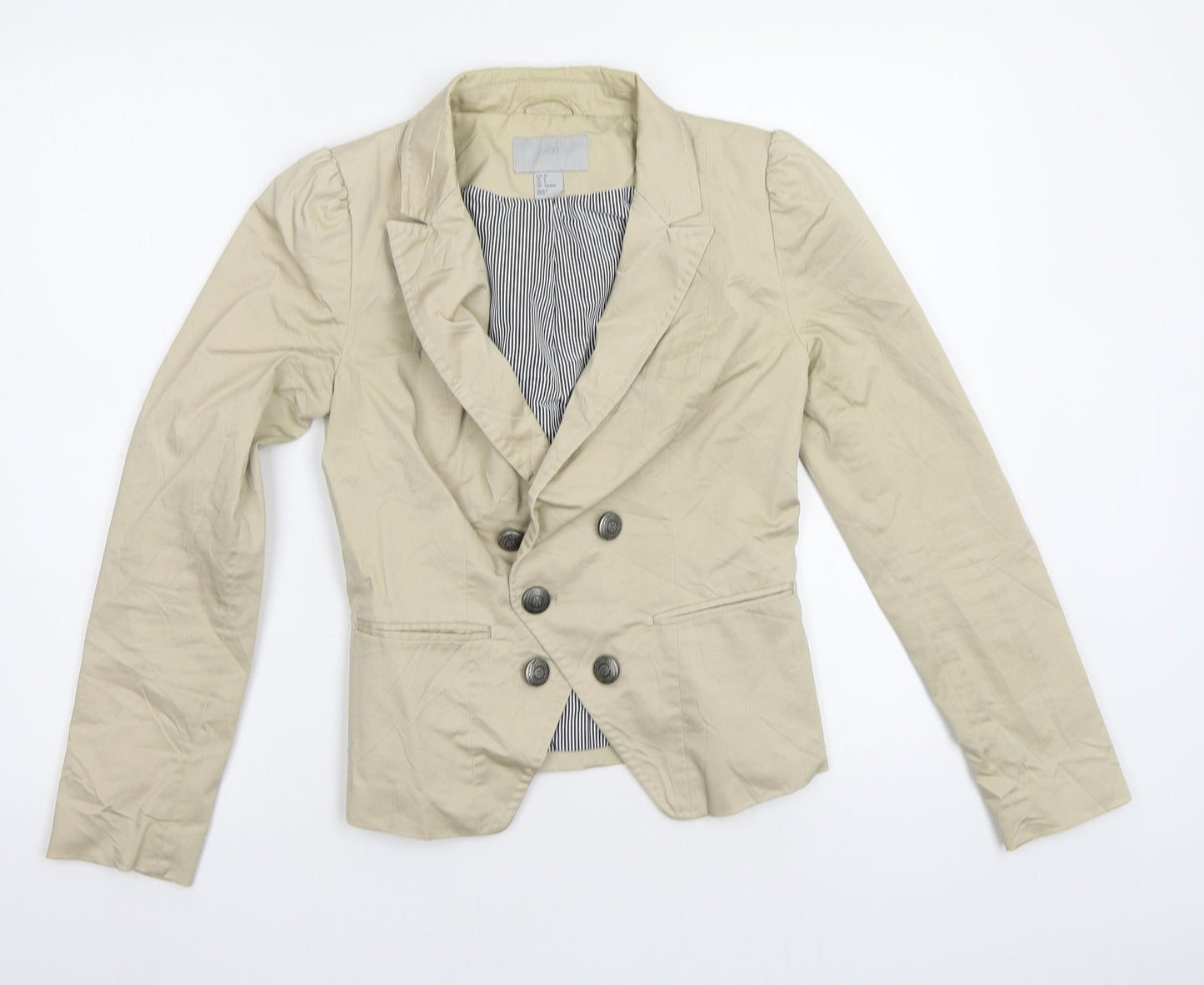 H&M Womens Beige   Jacket Blazer Size 8