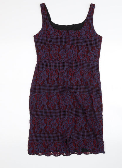 Wills Lifestyle Womens Blue Floral  Shift  Size M