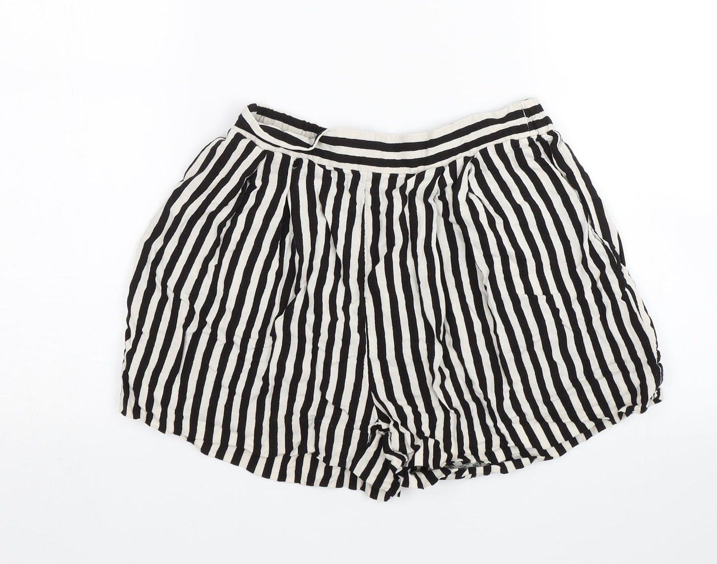 H&M Womens Black Striped  Culotte Shorts Size 6
