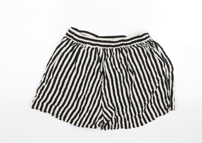 H&M Womens Black Striped  Culotte Shorts Size 6