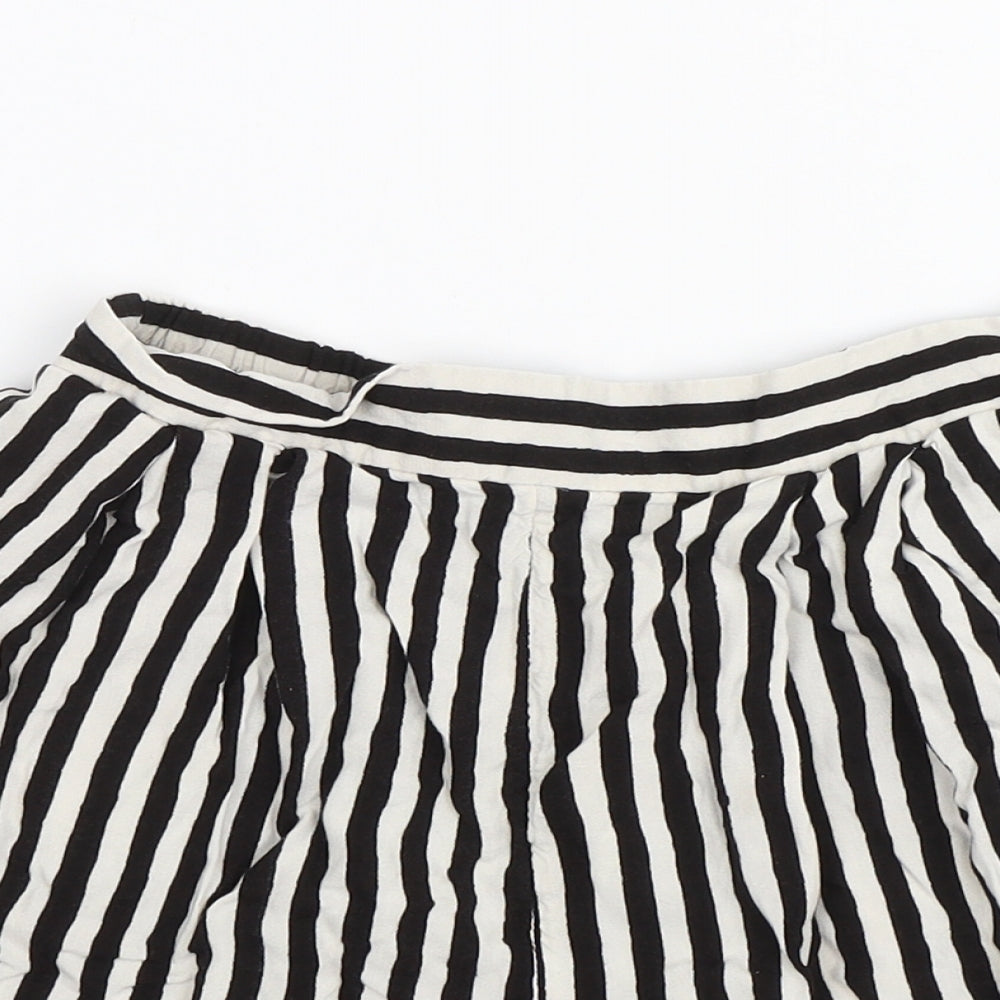 H&M Womens Black Striped  Culotte Shorts Size 6