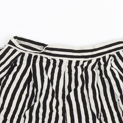H&M Womens Black Striped  Culotte Shorts Size 6