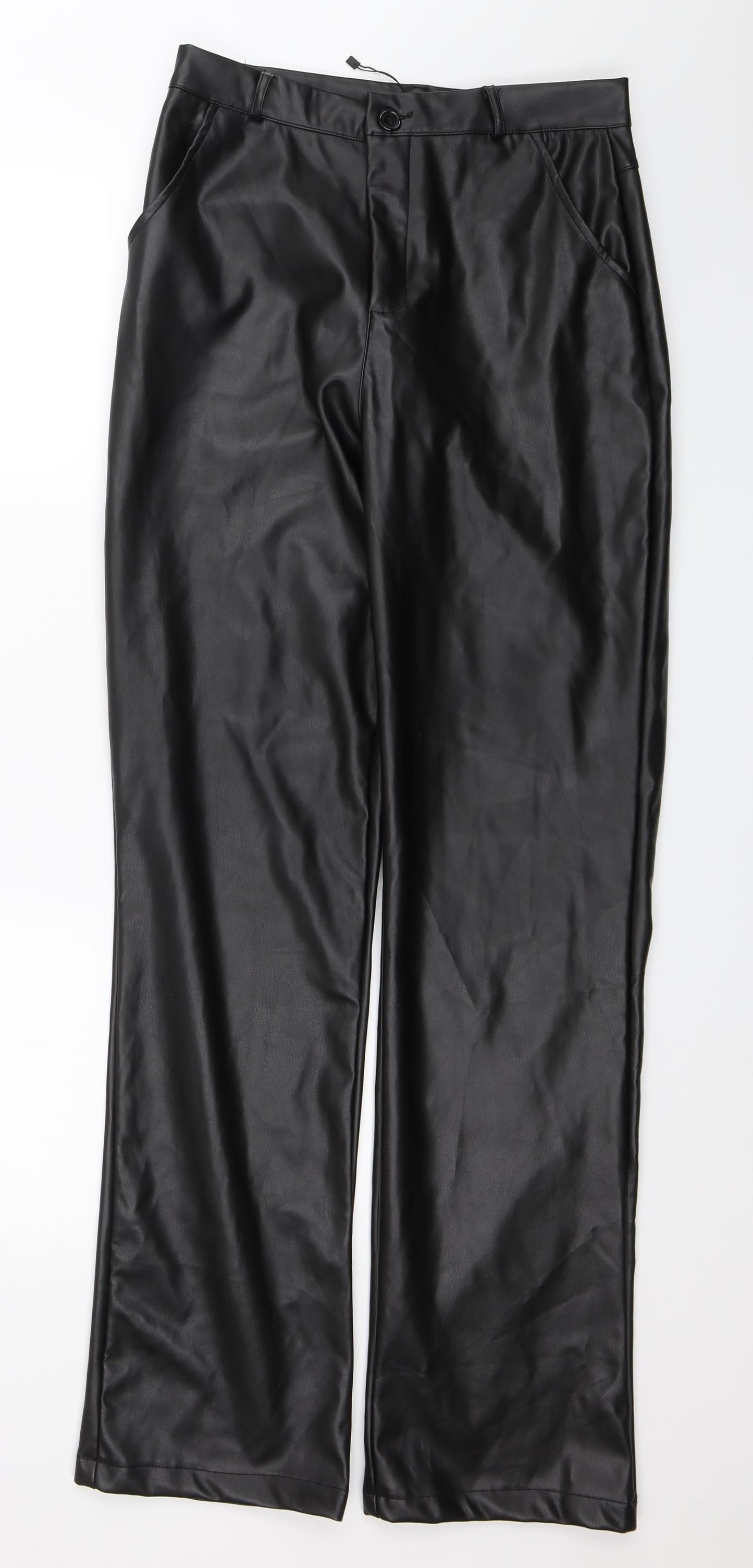 Womens UK Size 10 PRETTYLITTLETHING Regular Fit  Black Trousers