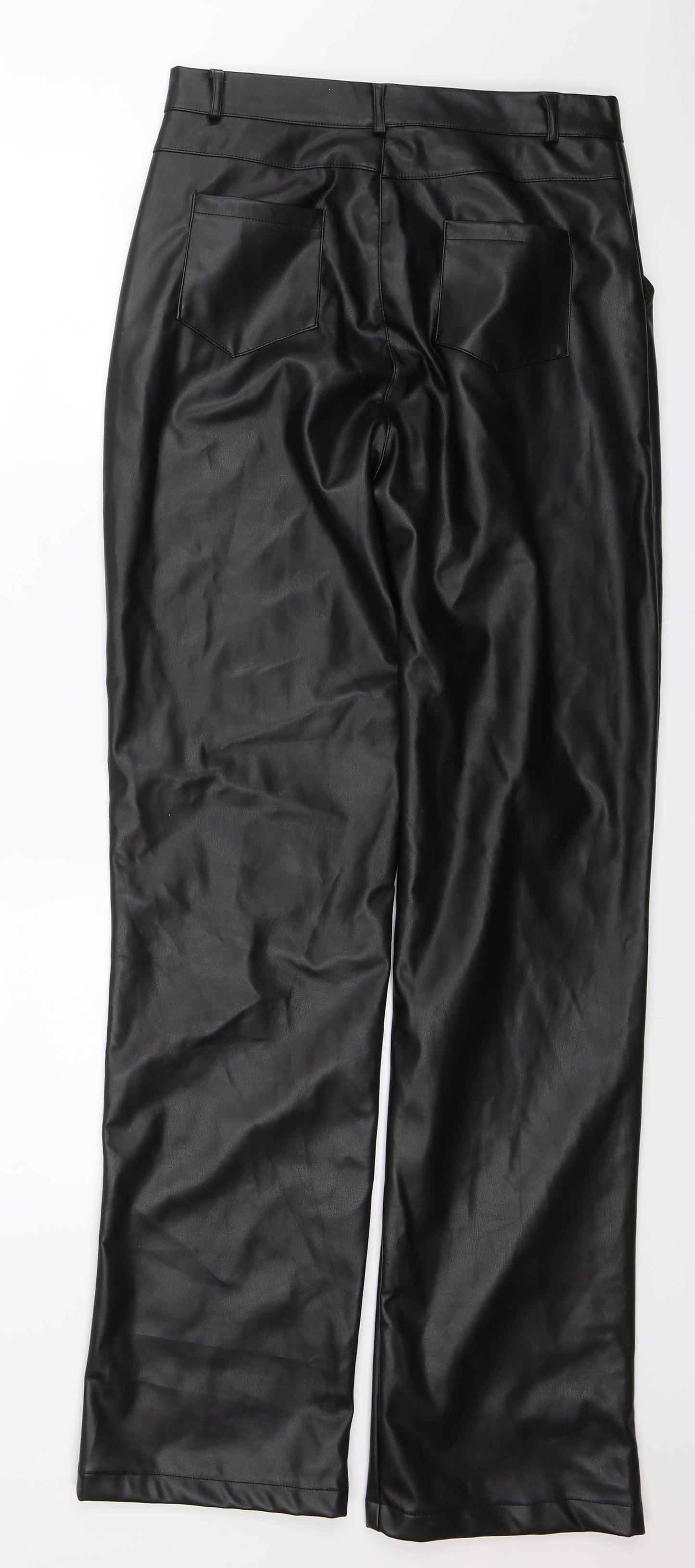 Womens UK Size 10 PRETTYLITTLETHING Regular Fit  Black Trousers