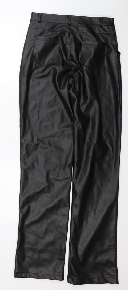 Womens UK Size 10 PRETTYLITTLETHING Regular Fit  Black Trousers