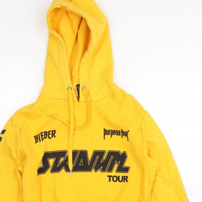 Divided Womens Yellow   Pullover Hoodie Size XS  - bieber tour