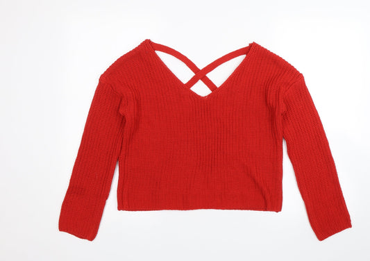 Divided Womens Red   Pullover Jumper Size XS
