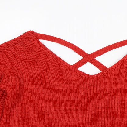 Divided Womens Red   Pullover Jumper Size XS