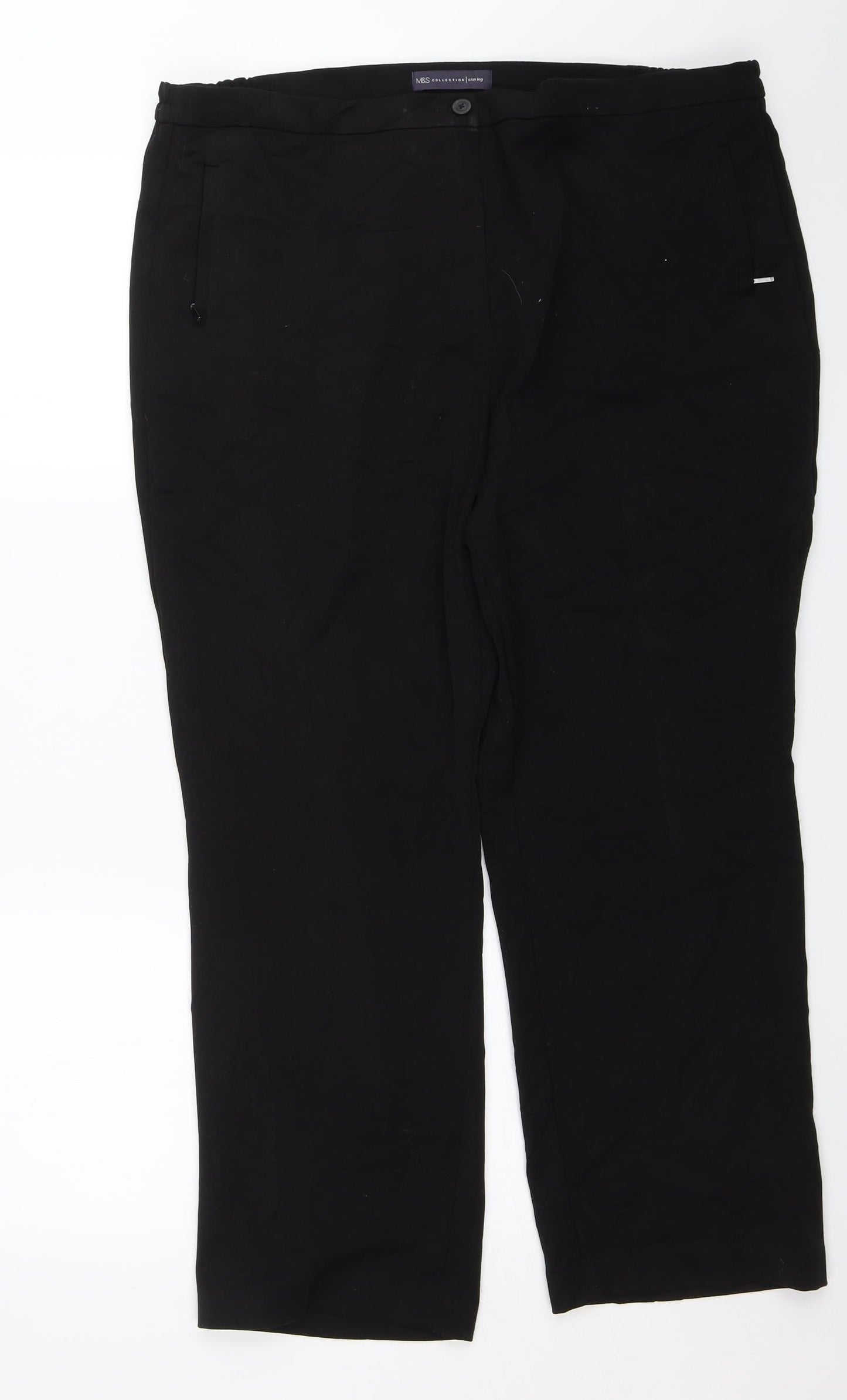 M&S Womens Black   Dress Pants Trousers Size 18 L27 in