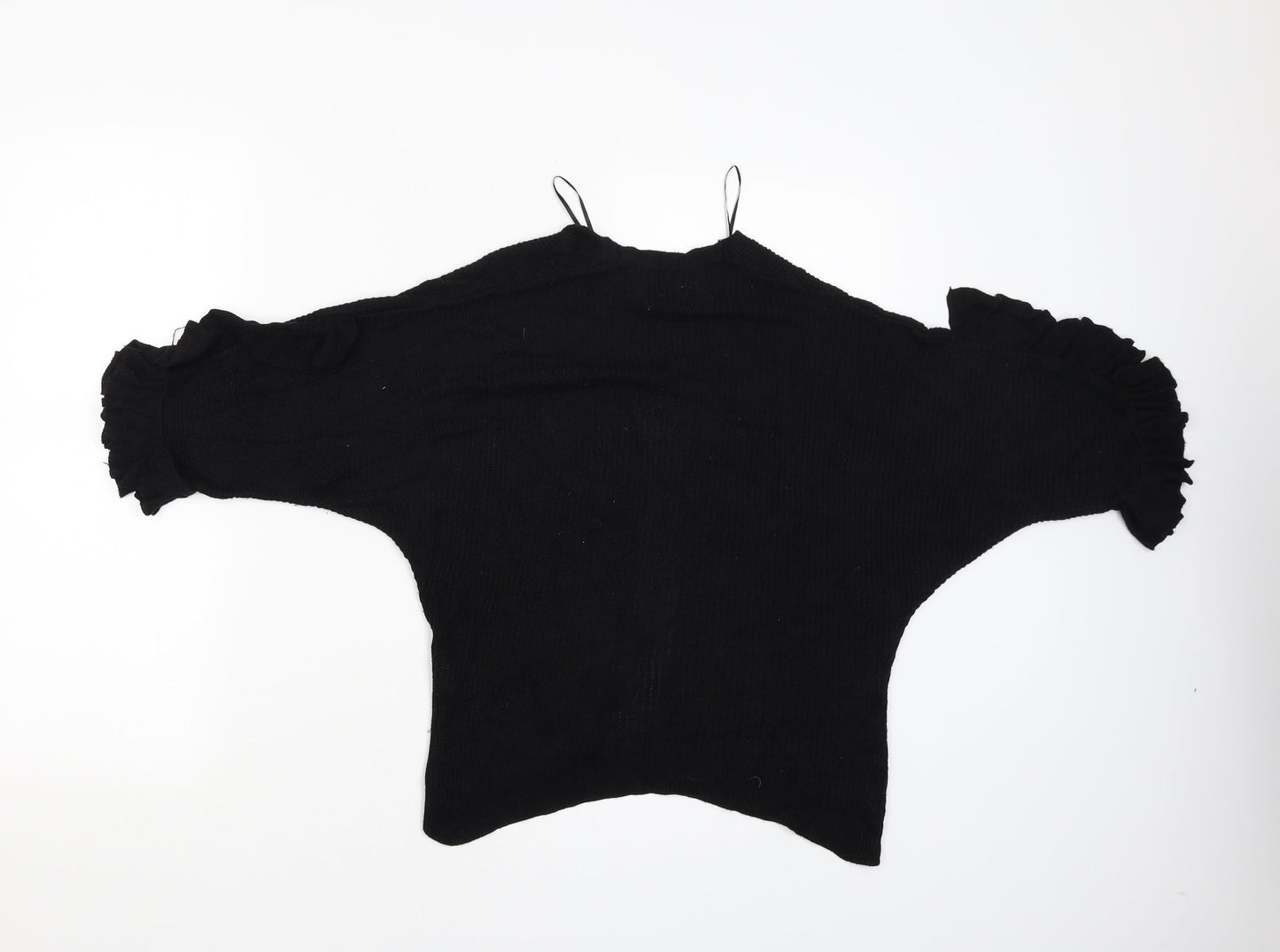 Womens UK Size S Papaya Black Cardigan Jumper