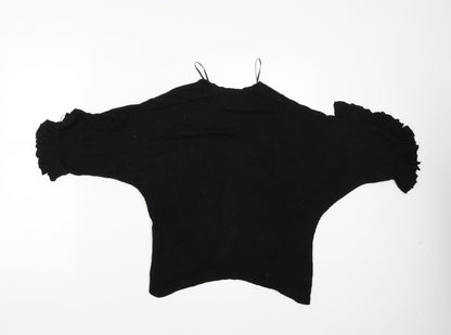 Womens UK Size S Papaya Black Cardigan Jumper
