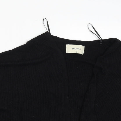 Womens UK Size S Papaya Black Cardigan Jumper