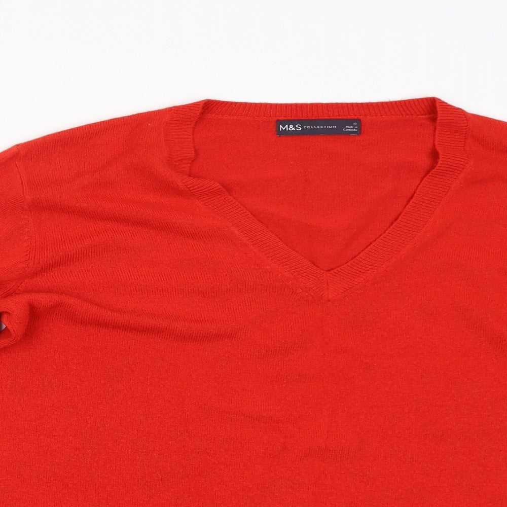 Womens UK Size 12 M&S Red Pullover Jumper