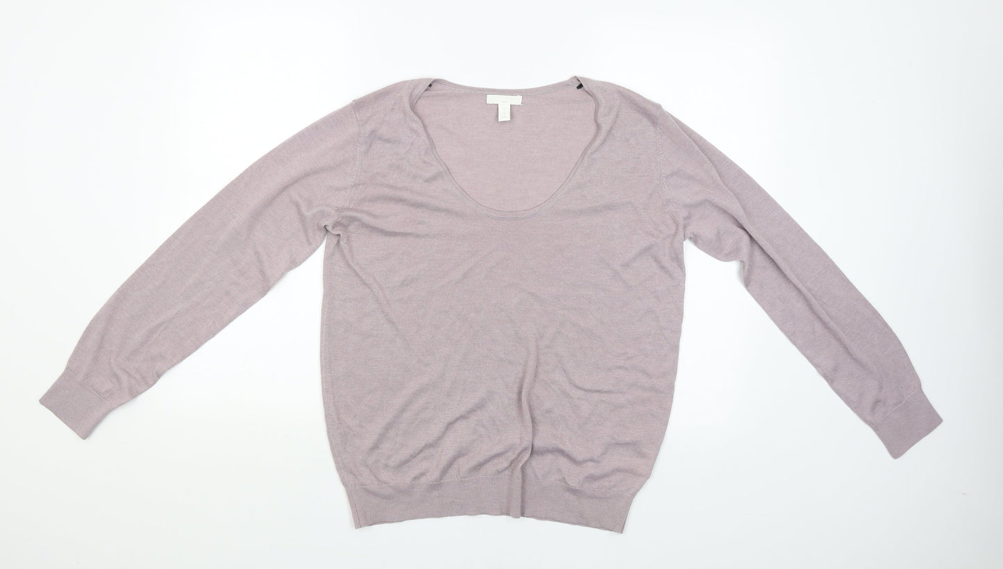 Womens UK Size M H&M Pink Pullover Jumper