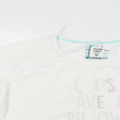 TU Womens White Solid  Babydoll Pyjama Top Size 18  - Lets have a pillow fight
