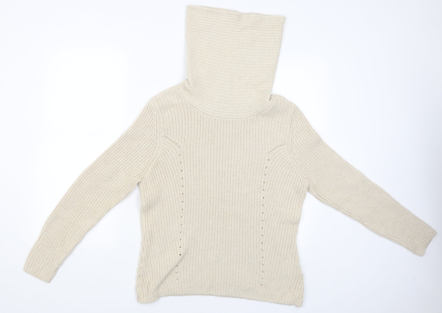 Womens UK Size L Monsoon Beige Pullover Jumper