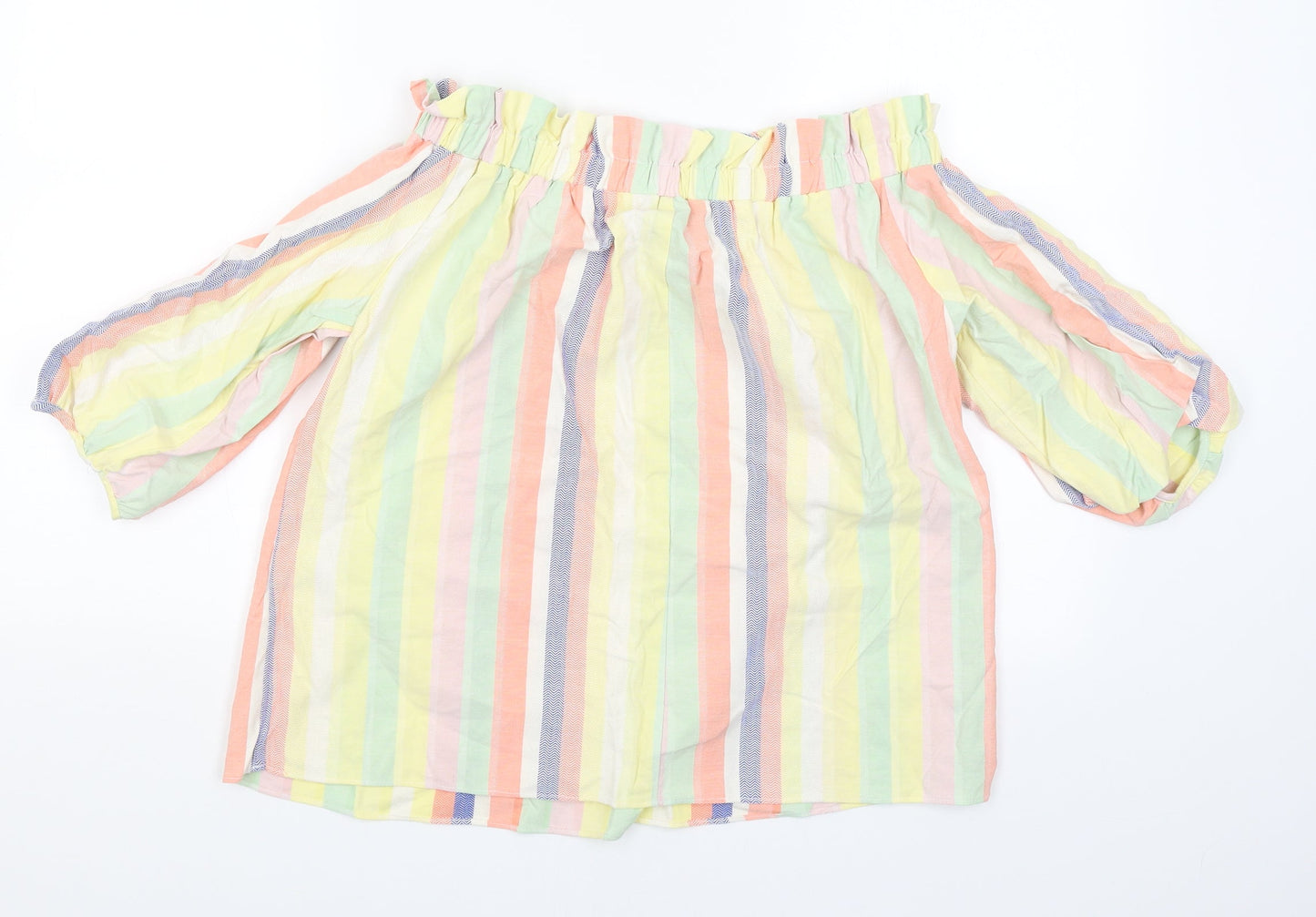 F&F Womens Multicoloured Striped  Basic Blouse Size 12