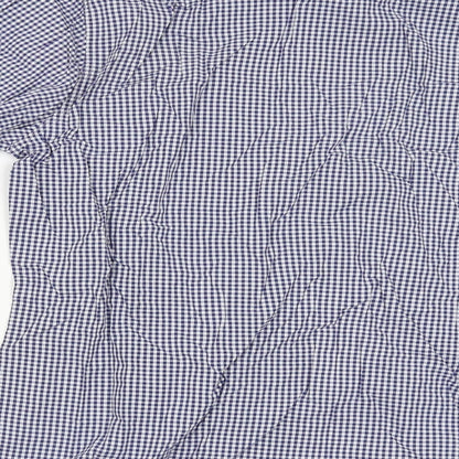 Thomas Hayes Mens Blue Check   Button-Up Size L