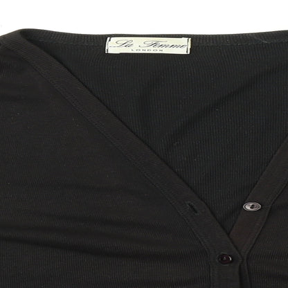 La Femme Womens Black   Cardigan Jumper Size 12