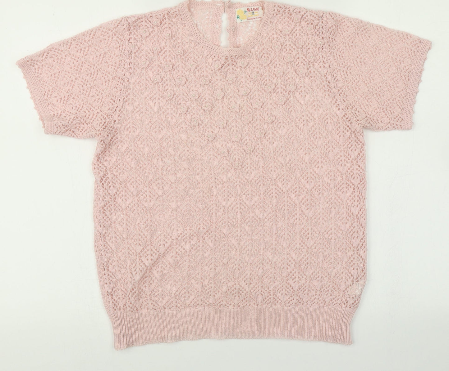 Womens UK Size M Preworn Pink Cardigan Jumper