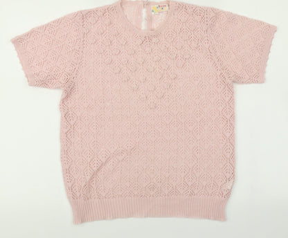 Womens UK Size M Preworn Pink Cardigan Jumper