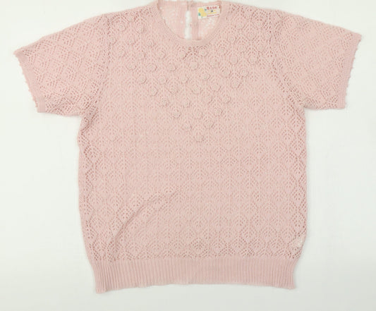 Womens UK Size M Preworn Pink Cardigan Jumper