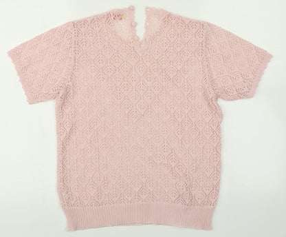 Womens UK Size M Preworn Pink Cardigan Jumper