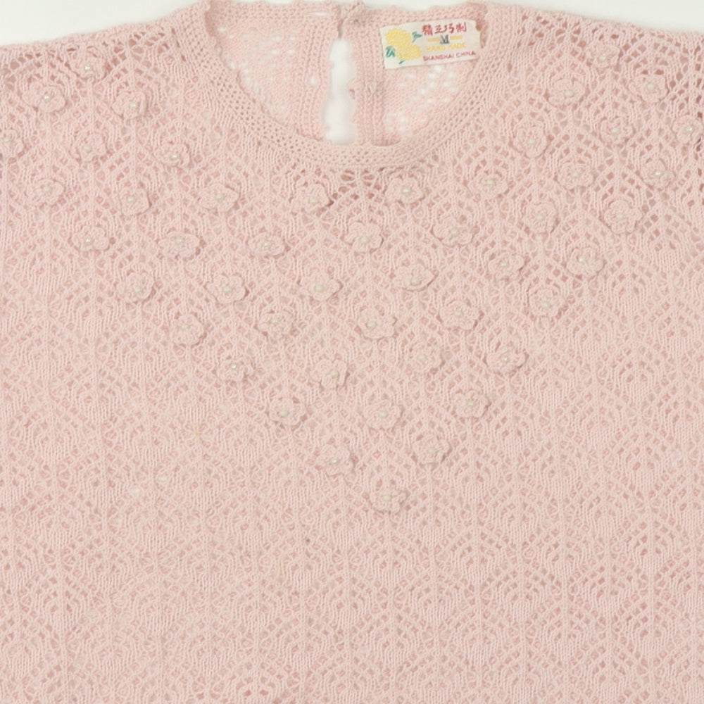 Womens UK Size M Preworn Pink Cardigan Jumper