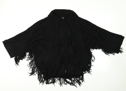Womens UK Size  Preworn Black Full Zip Jumper