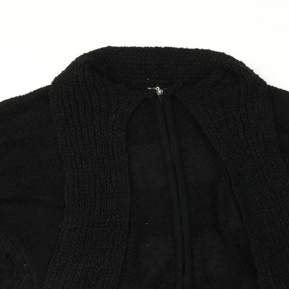 Womens UK Size  Preworn Black Full Zip Jumper