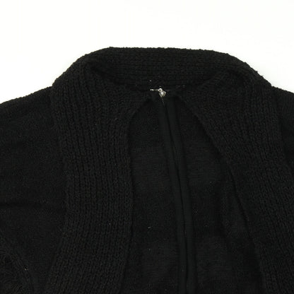 Womens UK Size  Preworn Black Full Zip Jumper