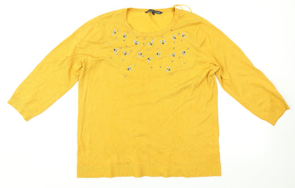 Love knitwear Womens Yellow   Pullover Jumper Size 12