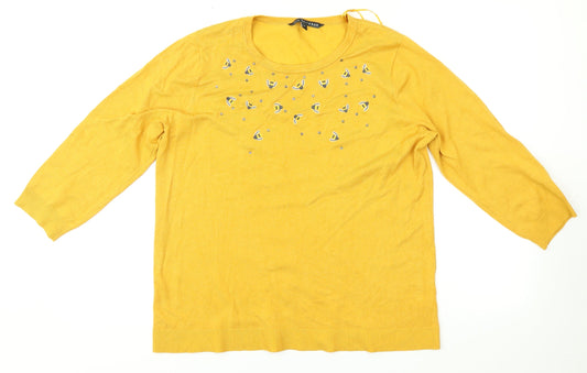 Love knitwear Womens Yellow   Pullover Jumper Size 12