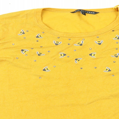 Love knitwear Womens Yellow   Pullover Jumper Size 12