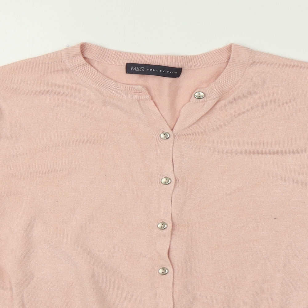 Womens UK Size  M&S Pink Cardigan Jumper