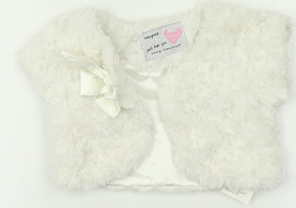Young Dimension Girls White   Vest Jumper Size 2-3 Years