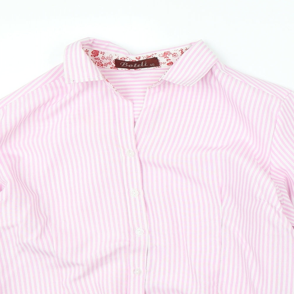 Mens UK Size 46 Boteli Pink  Button-Up Long Sleeve Casual Shirt